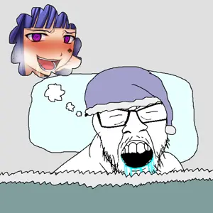 bernkastel, feraljak, anime, bed, blanket, closed eyes, clothes, dream, drool, glasses