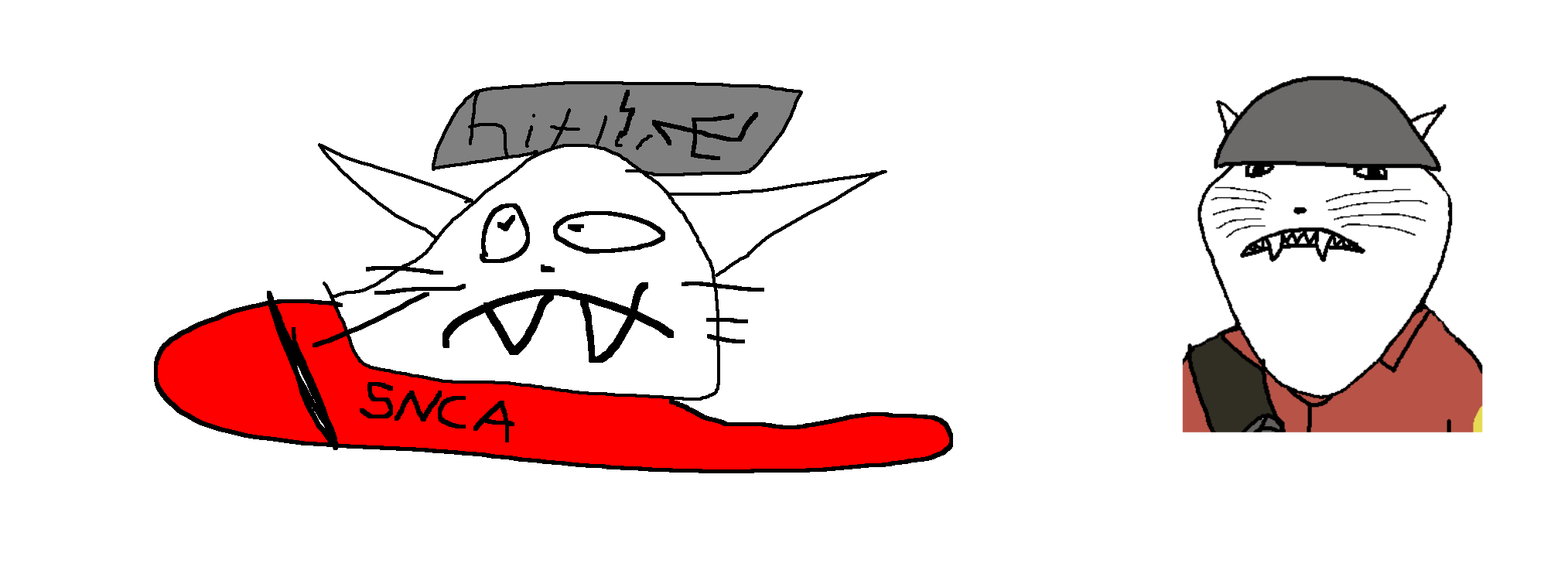 soldier (team fortress 2), gapejak, impish soyak ears, impish meowjak, retarded namefag drawings, adolf hitler, clothes, front, hat, helmet