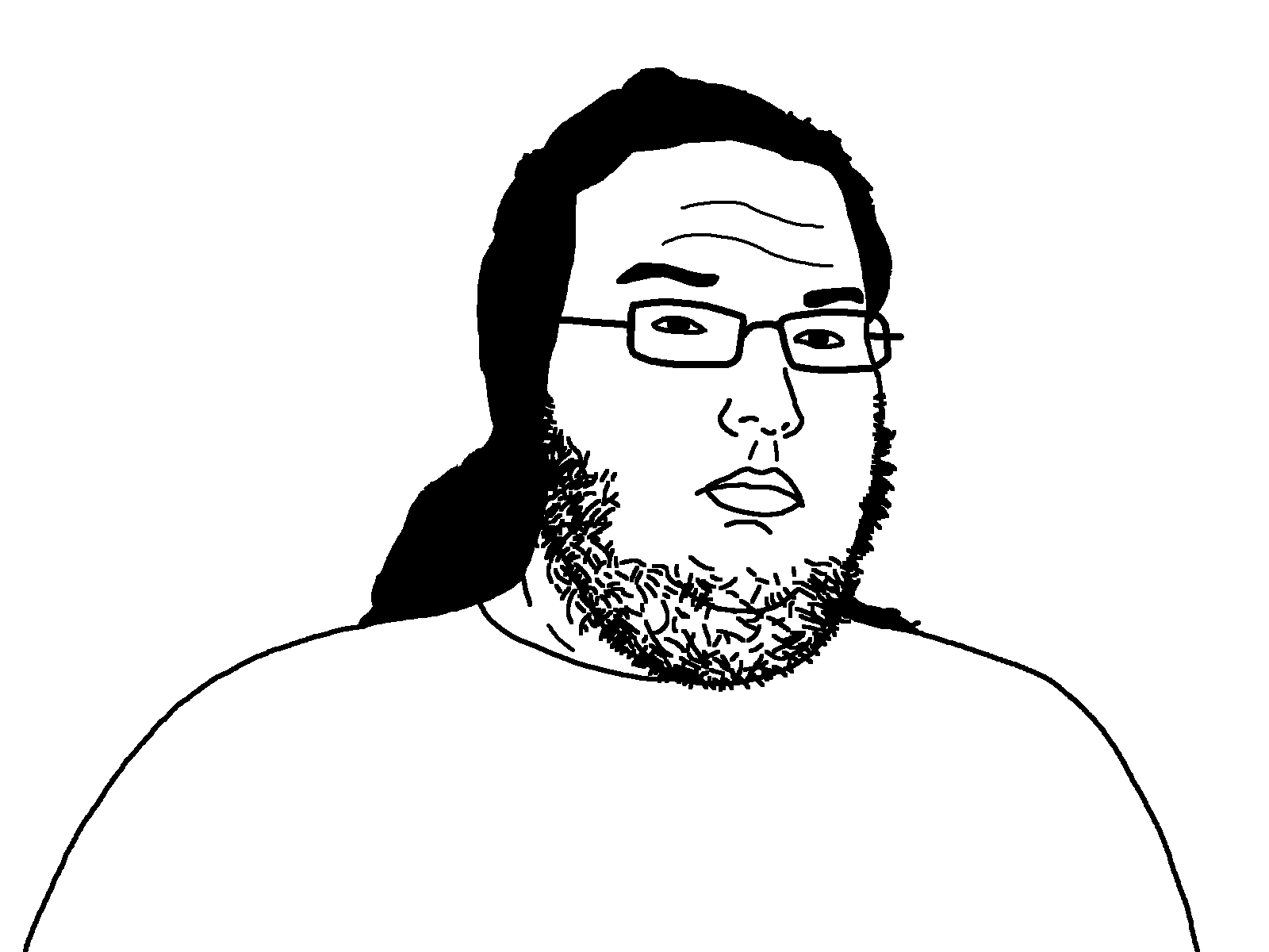 dwellerjak, beard, bushy eyebrows, butthurt dweller, chin, clothes, double chin, fat, glasses, greasy