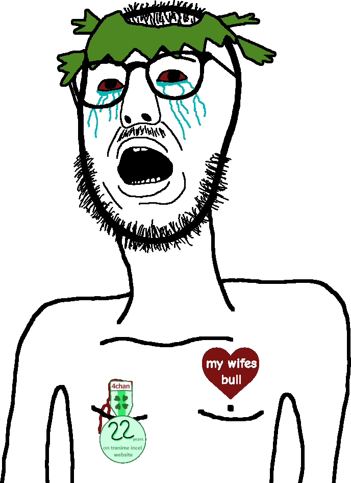 socjak, 22 years on tranime incel website, 4chan, anime, bloodshot eyes, crying, gaping mouth, glasses, hair, medal