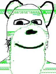 gapejak, tismjak, tismjak, bear, ear, green, polar bear, smile, soyjak, stubble