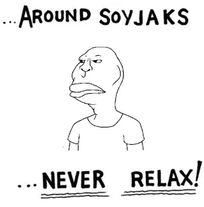 SoyBooru.com - 27306 - a_wyatt_mann around_blacks beard glasses hair ominous pun smile soyjak stubble subvariant_wholesome_soyjak text variant_gapejak (1).jpg