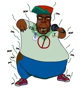 SoyBooru.com - 165431 - 'toss award biggie_cheese blue_hair blue_pants boyfriend_(friday_night_funkin') brown_skin cap clothes discord discord_logo_facial_mark drool esl evil facial_mark fat flag_minor_attracted_person flag_pin flies fn (1).png