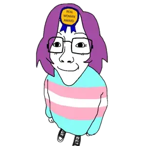 SoyBooru.com - 147257 - award brimstone coal dust falsenuke flag_transgender_pride_flag glasses joyjak meta_not_oc purple_hair real_woman_award subvariant_59_percent subvariant_bridget tranny transgender_flag troon troonella variant_bernd v.png