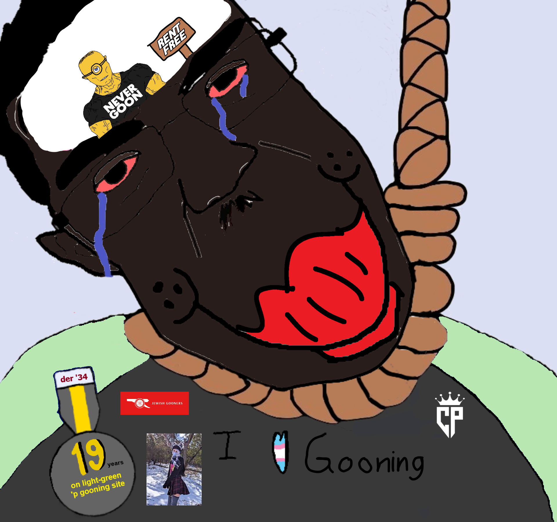 chudjak, chudjak front, jartycuck, muscular chud, patrick, jartycuck, slopjak, 2soyjaks, arsenal, black hair
