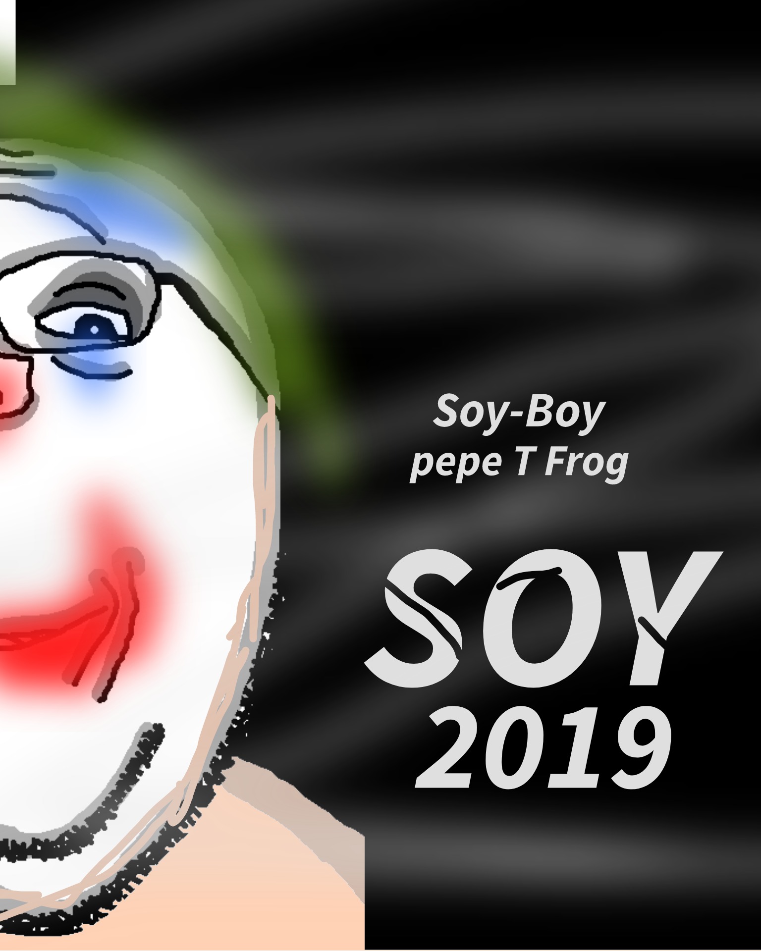gapejak, wholesome soyjak, 2019, clown, dc comics, fal, glasses, green hair, hair, joker (2019)