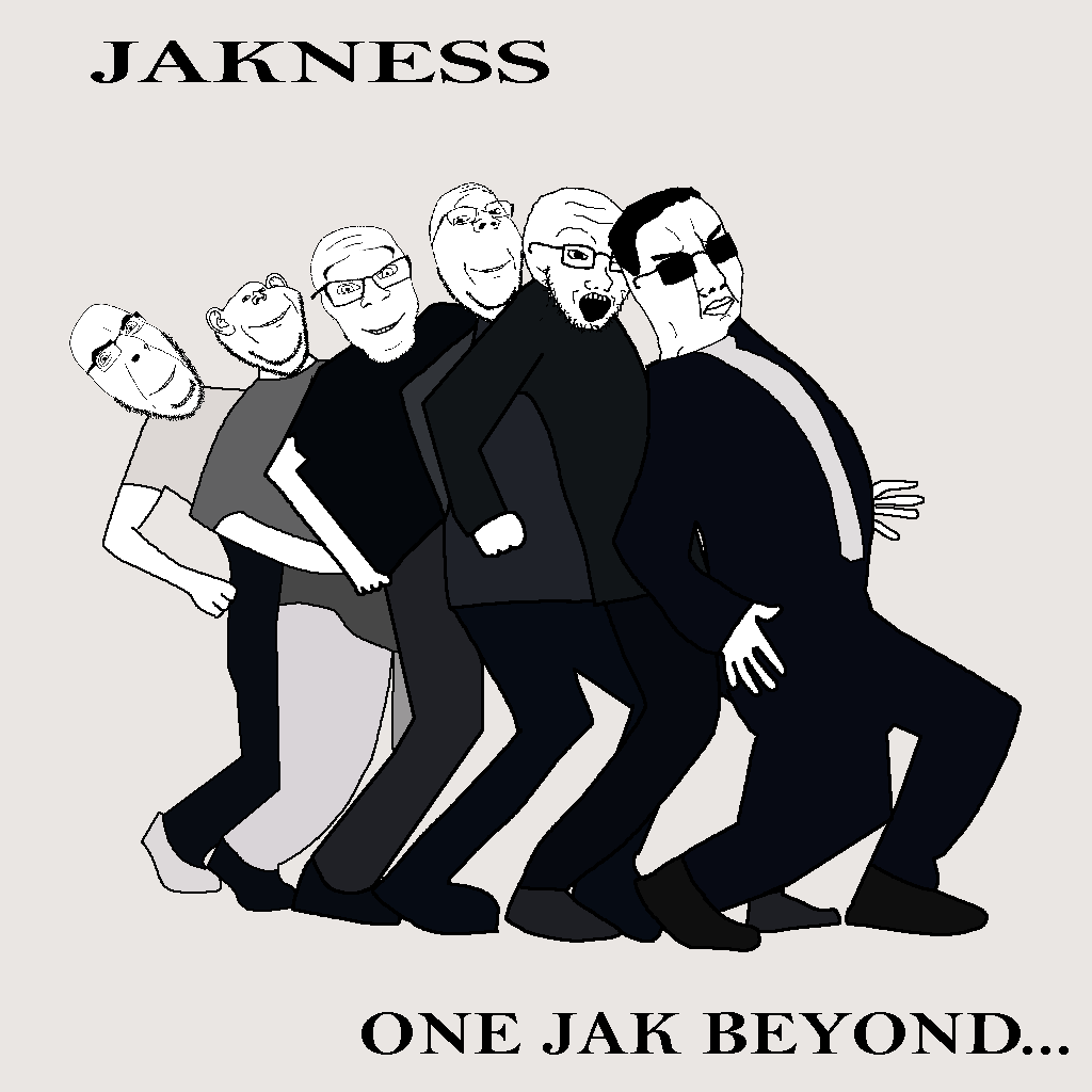 chudjak, cobson, feraljak, gapejak, impish soyak ears, soyak, wholesome soyjak, album cover, closed mouth, clothes
