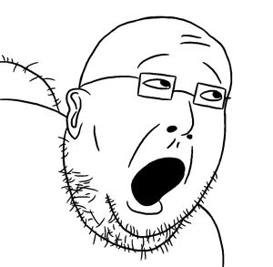 SoyBooru.com - 51386 - bent_over double_chin ear fat glasses open_mouth soyjak stubble subvariant_cadofag variant_cadojak.png