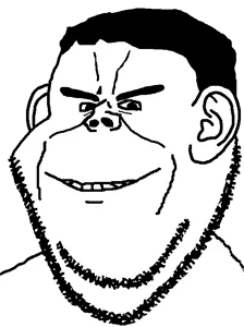 chudjak, impish soyak ears, chuddified soyjaks, fusionjaks, ear, evil, grin, hair, stubble