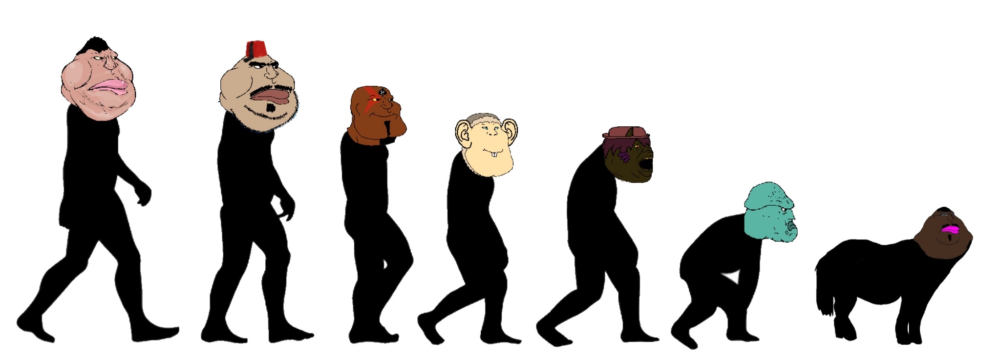 kratos, alicia, disgusting trevorcreature, meximutt, alicia side, disgusting trevorcreature side, mexiaryan, morbidmutt, my little nametroonies, animal