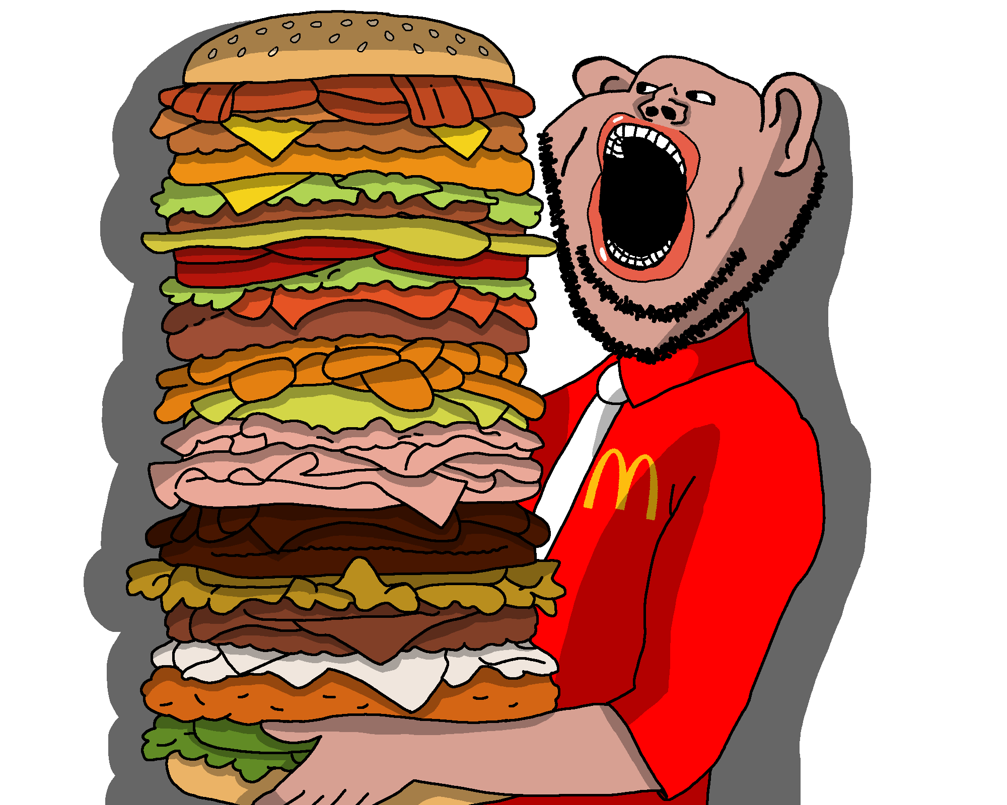 dunchenman, impish soyak ears, impish amerimutt, amerimutt, beard, black sclera, ear, gape, hamburger, lips