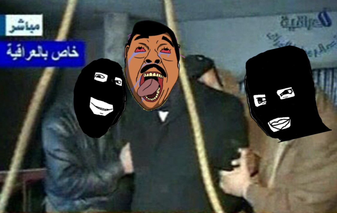 bernd, chudjak, hanging troonjak, troonjak, ack, arabic text, bloodshot eyes, brown skin, chvd, crying