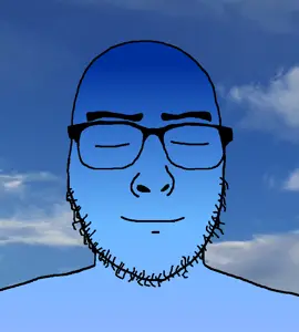 uncjak, calm, calm, closed eyes, closed mouth, glasses, sky, stubble
