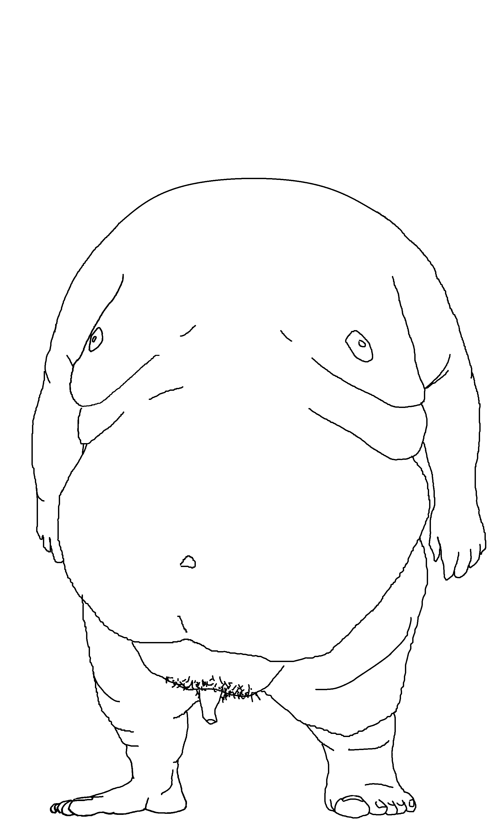 beast, endmutt, morbidmutt, accessory, belly, belly button, body only, fat, full body, fupa