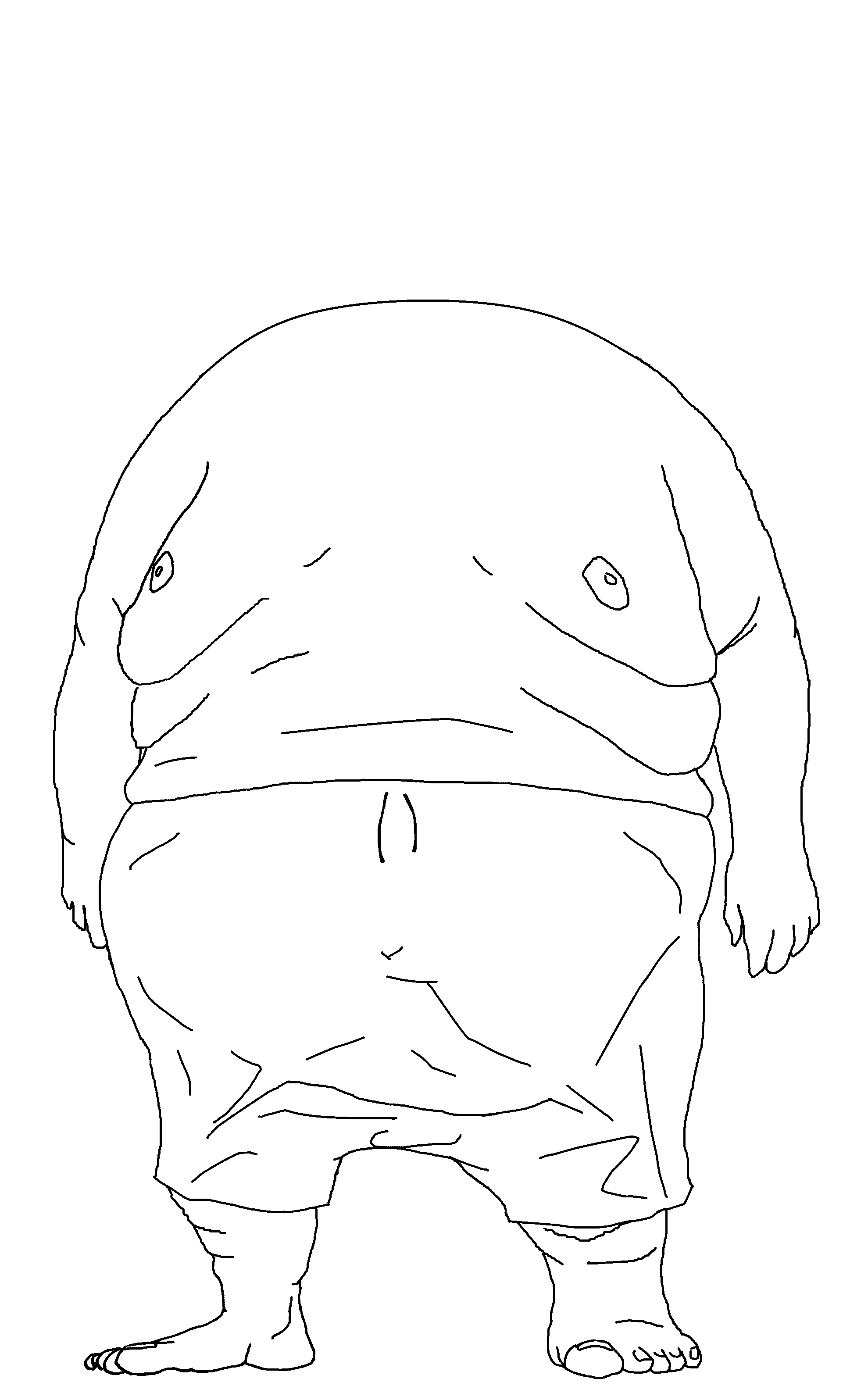 beast, endmutt, morbidmutt, accessory, belly, belly button, body only, clothes, fat, full body