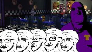 william afton, cobson, soyak, hornyson, soyak (concerned), horny, multiple soyjaks, purple guy, video game, five nights at freddy's