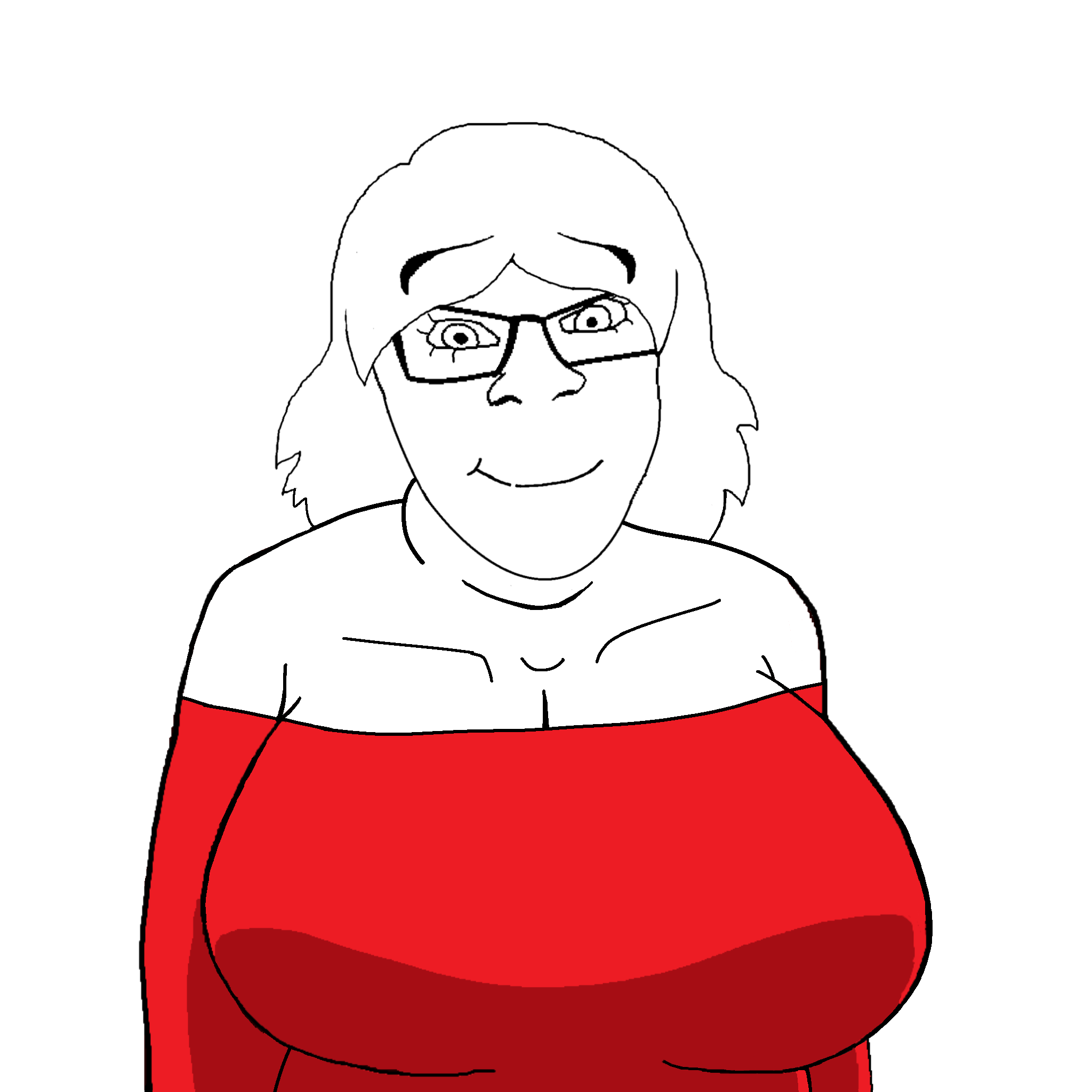 feraljak, female feraljak, femjak, foidjaks, big breasts, breasts, cleavage, closed mouth, clothes, female