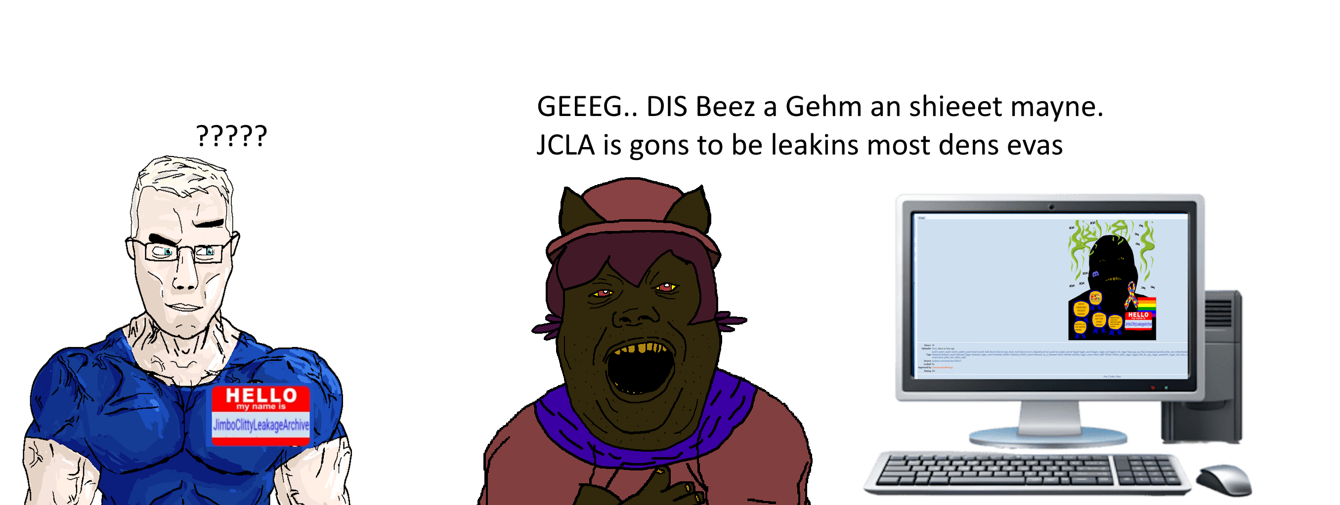 mexiaryan gerontophile, alicia, chudjak, chudjak front, muscular chud, computer, fail, jimbo looks like this, jimbo wonned, looking at each other