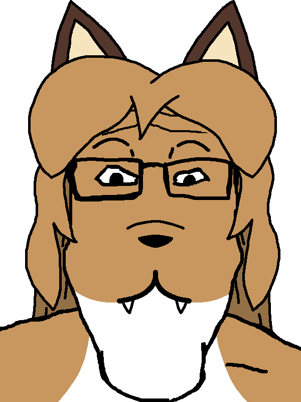 averi, markiplier soyjak, neutralplier, animal ears, anthro, closed mouth, fiddleafox, fox, furry, glasses