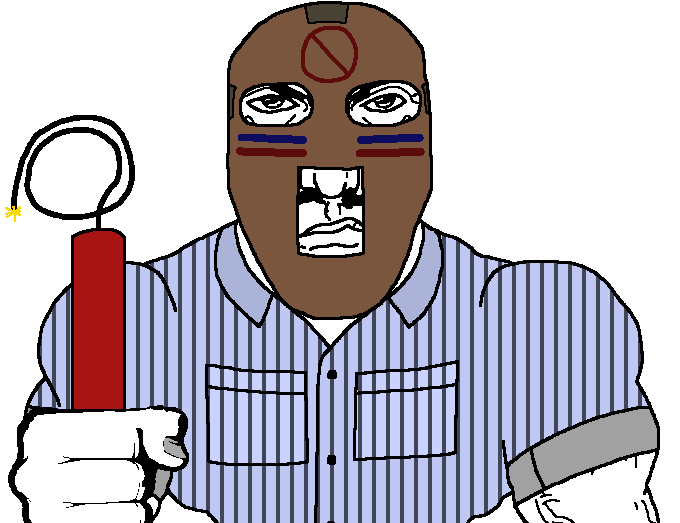 chudjak, markiplier soyjak, chudjak front, muscular chud, science lover, punisher face, angry, beard, buff, dynamite