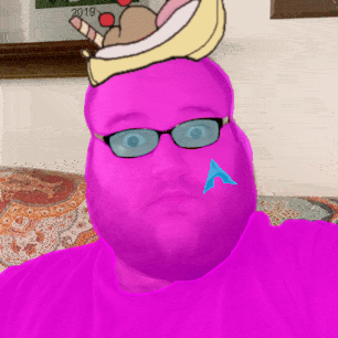 fatjak, fatjak irl, arch linux, balding, banana, banana split ice cream, closed mouth, food, fruit, glasses