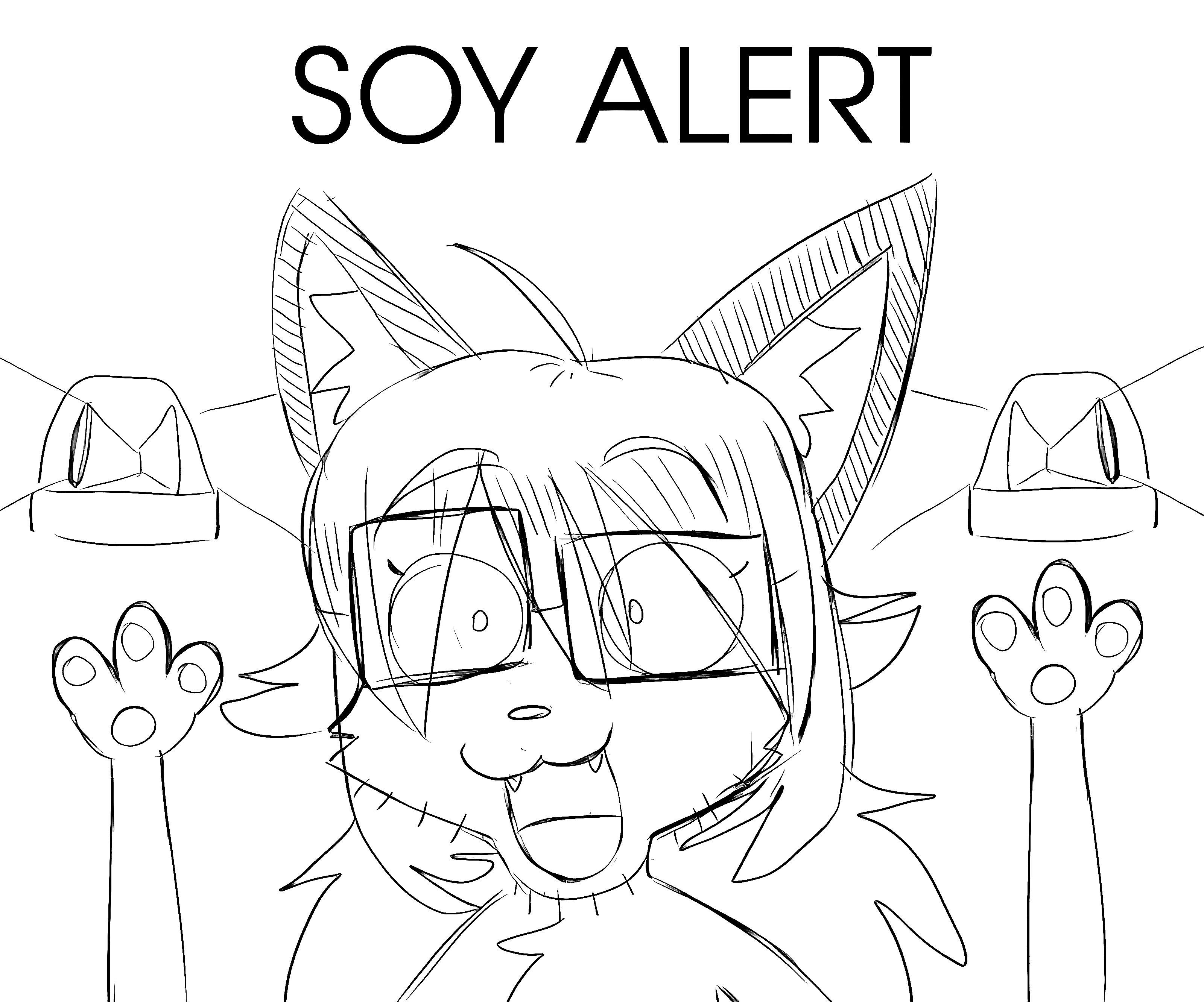 averi, unknown, alarm, aliased, animal, anthro, drawing, female, fiddleafox, fluffy