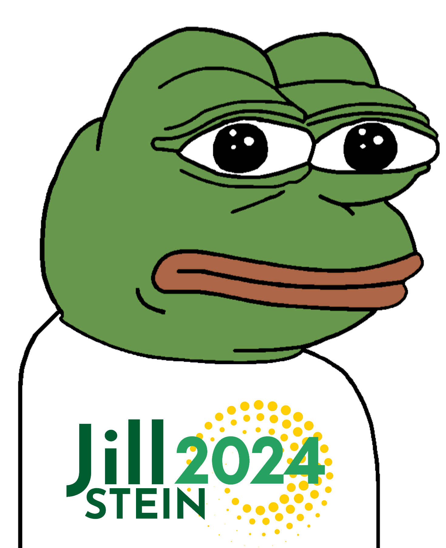 pepe, 2024, 2024 presidential election, amphibian, animal, closed mouth, clothes, frog, green party, green skin