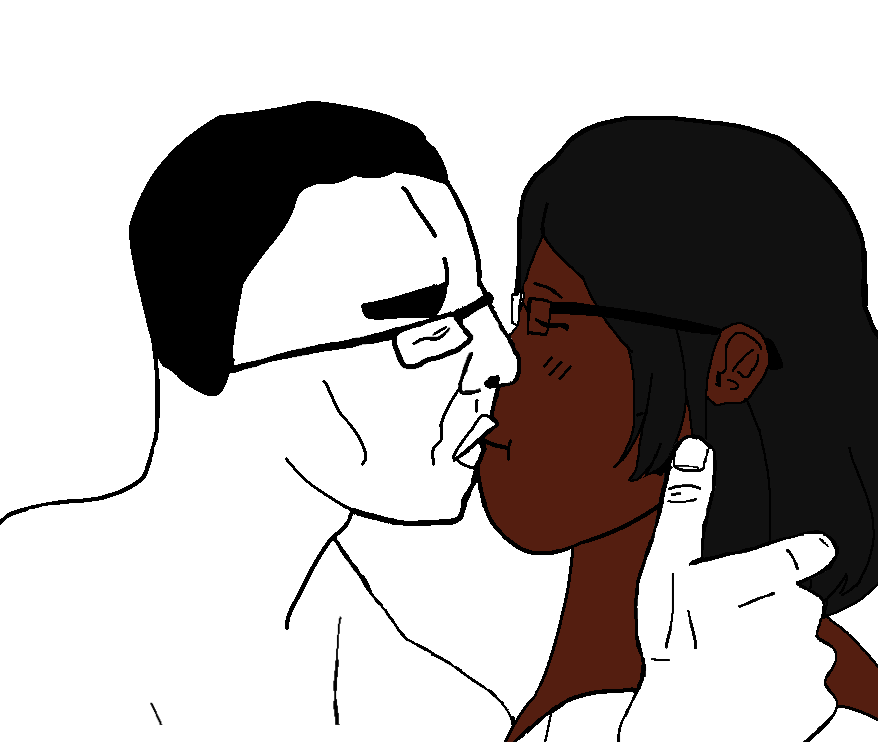 chudjak, fisheyejak, flartson, gapejak, female gapejak, flarteyejak, femjak, black hair, black skin, closed mouth