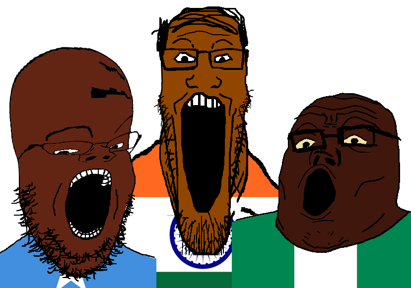 gapejak, markiplier soyjak, tony soprano soyjak, longplier, 3soyjaks, bald, balding, brown skin, distorted, flag