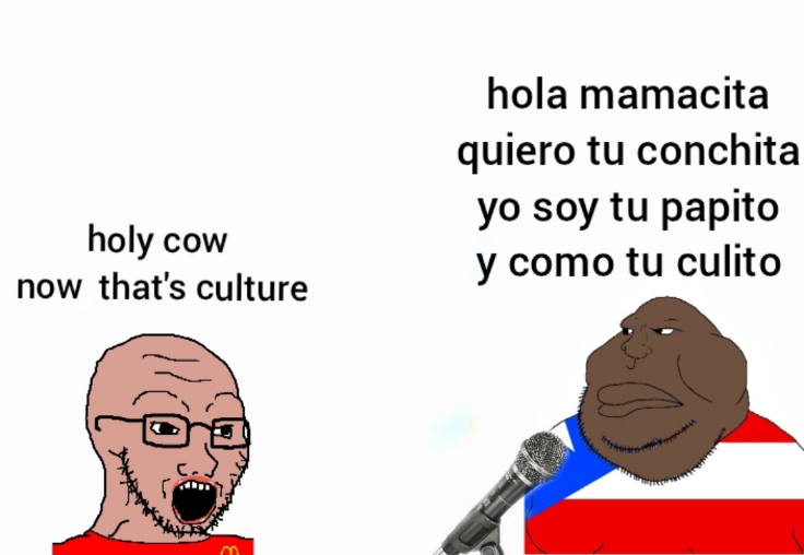 meximutt, soyak, amerimutt, bad bunny, black skin, brown skin, closed mouth, clothes, fat, glasses