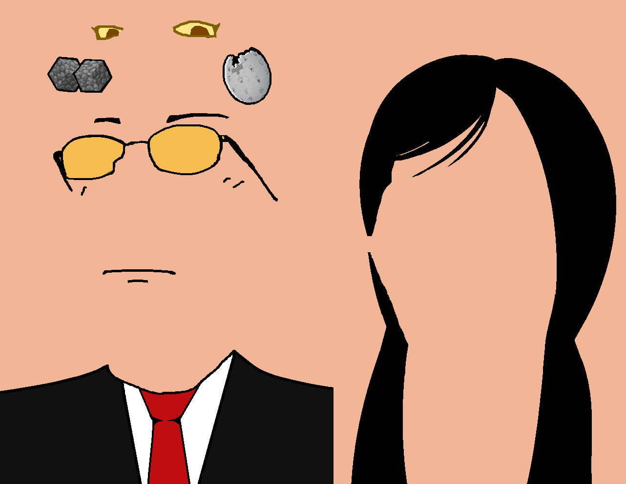 gapejak, female gapejak, femjak, accessory, asset, black hair, brown eyes, clothes, cobblestone, female