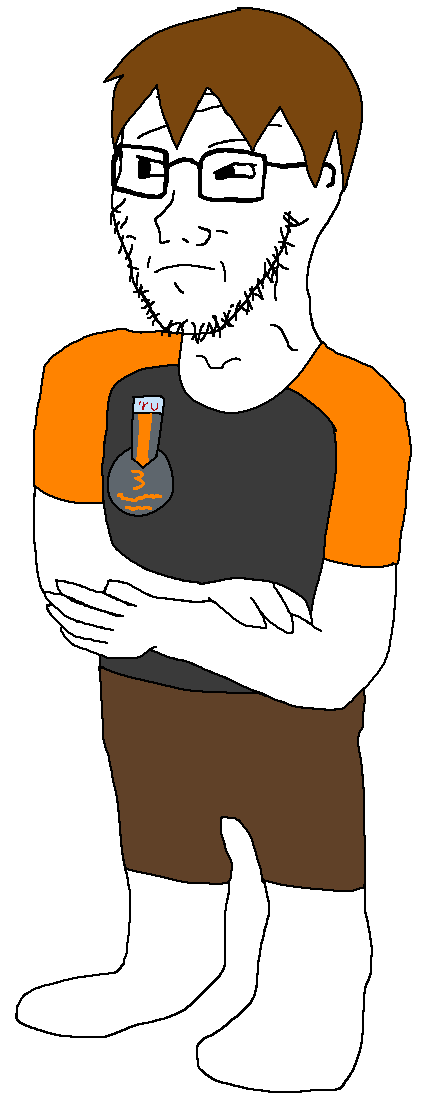 dan, soyak, soyak (wary), natejak, arm, brown hair, closed mouth, clothes, crossed arms, eyebrows