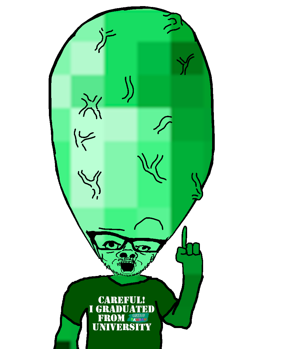 a24 slowburn soyjak, bald, big brain, brainful, careful, clothes, distorted, emerald, emerald skin, glasses