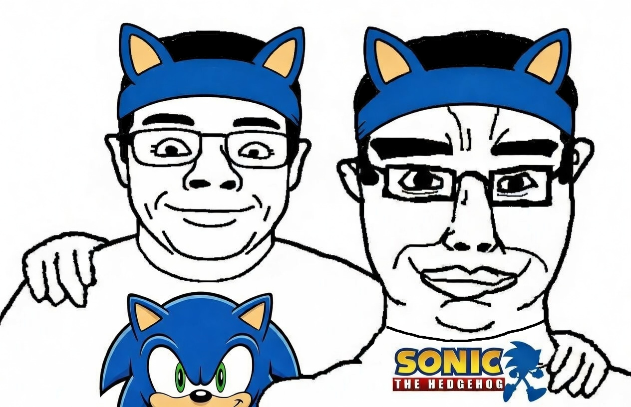 sonic the hedgehog, chudjak, chudjak front, pooner chud, chud troon alliance, fan, fandom, glasses, hair, looking at you