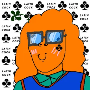 SoyBooru.com - 171950 - blue_lenses blush clover meta_namefags orange_skin tqqt_(user) variant_soytan.png