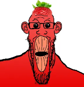 markiplier soyjak, longplier, oh my god she is so attractive, food, fruit, strawberry, stubble, white background