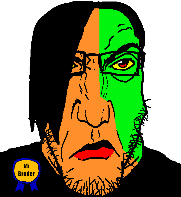 markiplier soyjak, punisher face, angry, award, beaner, black hair, black lips, black shirt, brappy, emo hair