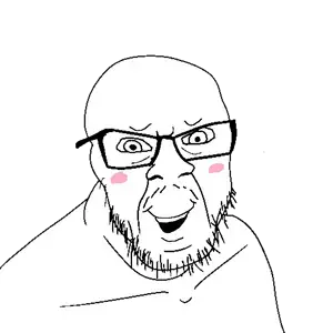 feraljak, blush, smile, stubble, transparent background