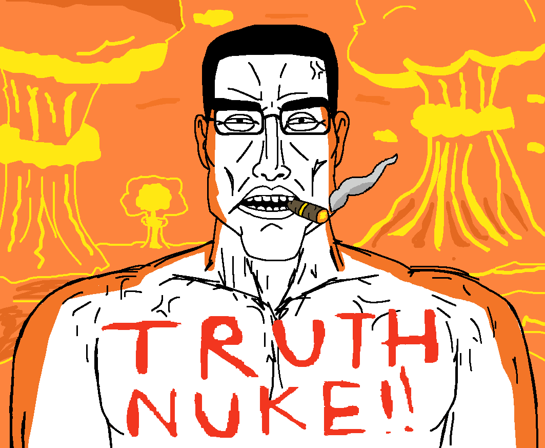 chudjak, perceptive chud, perceptive chud front, arm, black hair, buff, bushy eyebrows, cigar, ear, english text