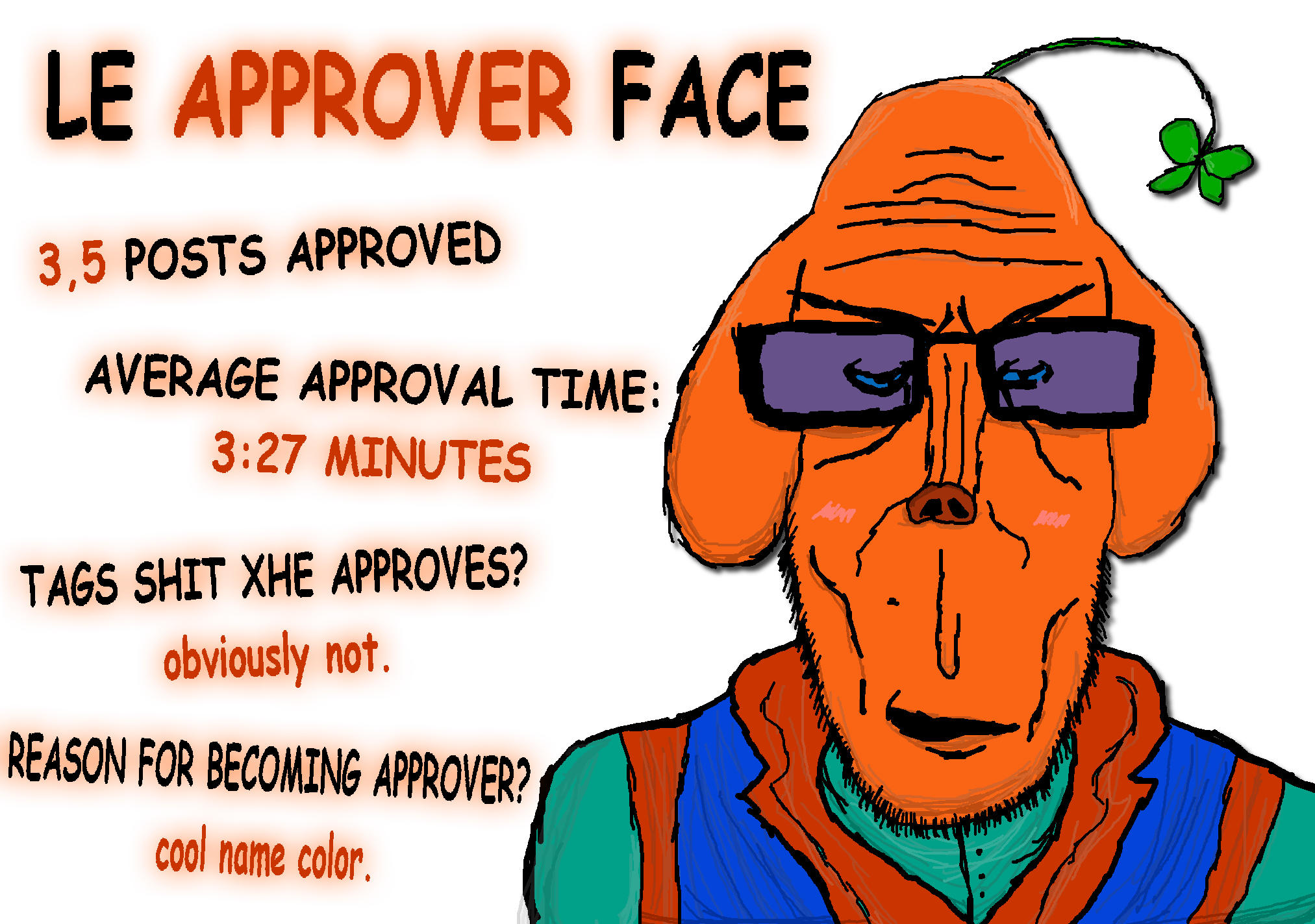 markiplier soyjak, euromutt, euromutt, animal, approver, blush, closed mouth, clothes, clover, dog