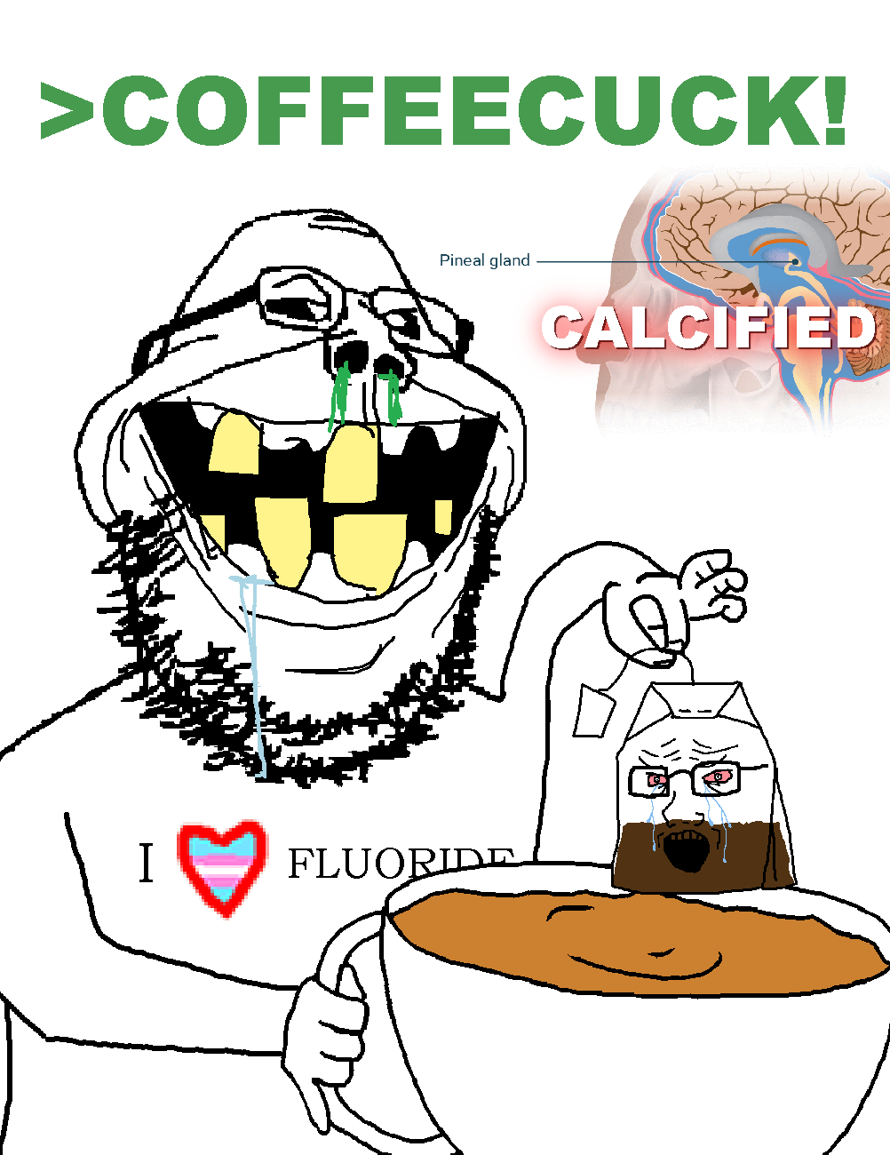 gapejak, soyak, retarded gapejak, anatomy, booger, brain, crying, drink, drool, glasses