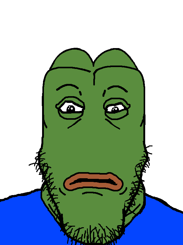 pepe, markiplier soyjak, neutralplier, pepeplier, amphibian, animal, blue shirt, closed mouth, clothes, frog
