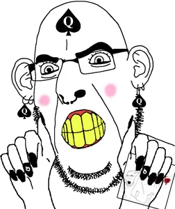 cobson, pettygod, slutson, 2soyjaks, angry, blush, clenched teeth, ear, earring, facial mark