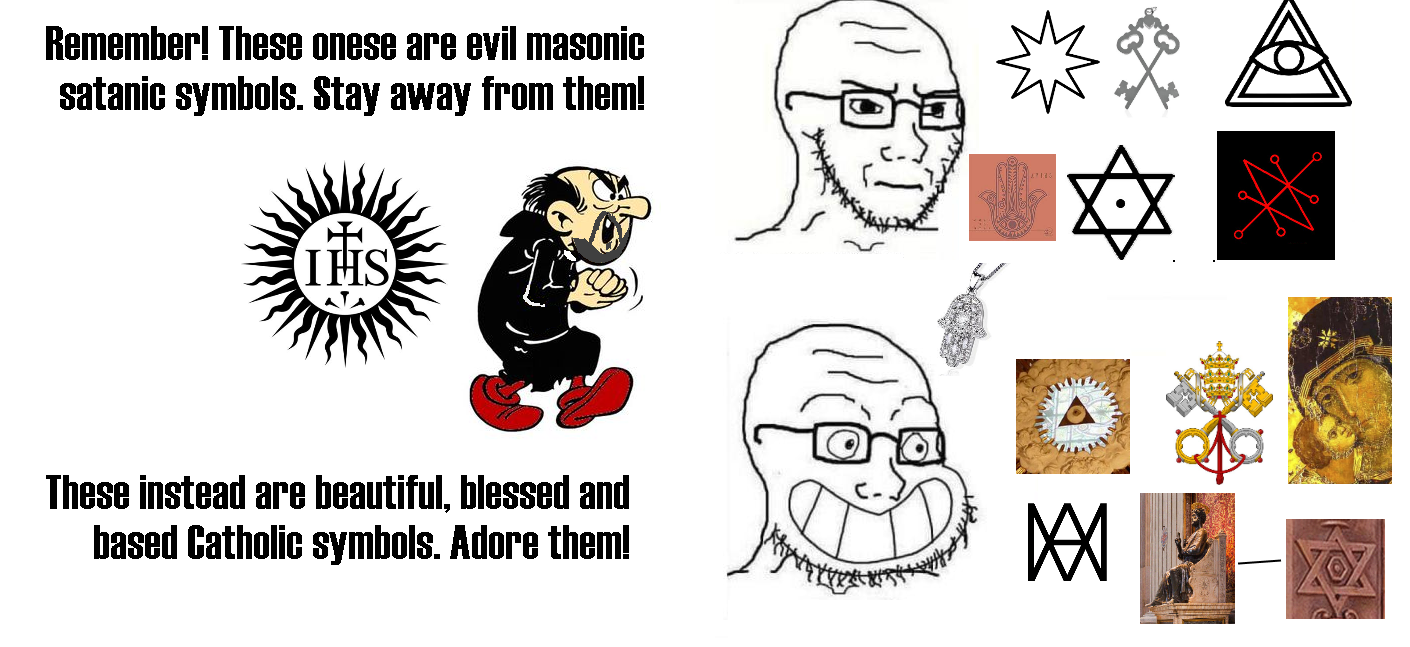 soyak, calarts, catholic, catholicism, christianity, closed mouth, esoteric, freemason, gargamel, glasses