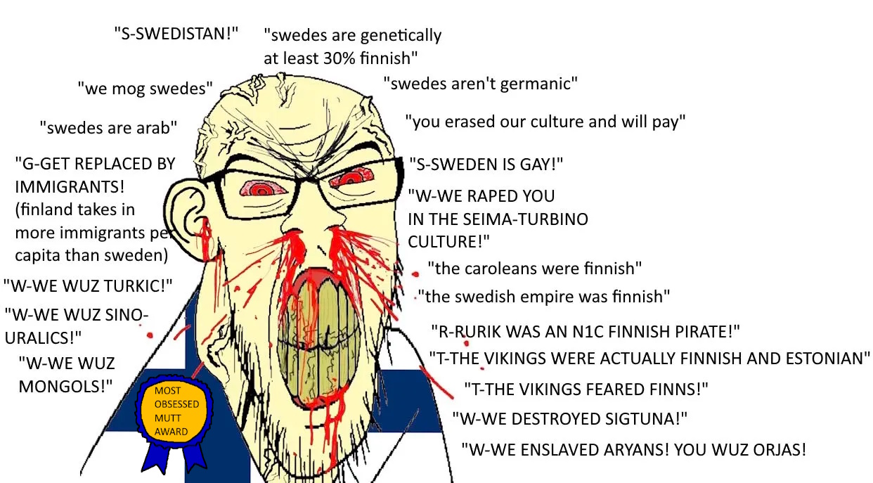 feraljak, feralrage, 1soyjak, angry, award, bald, black hair, black stubble, bleeding gums, bloodshot eyes