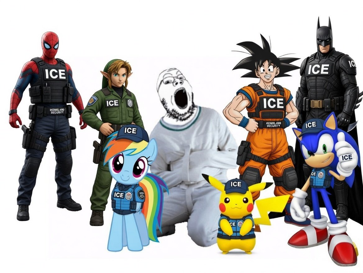 goku, link, pikachu, rainbow dash, sonic the hedgehog, spider-man, gapejak, animal, anime, glasses