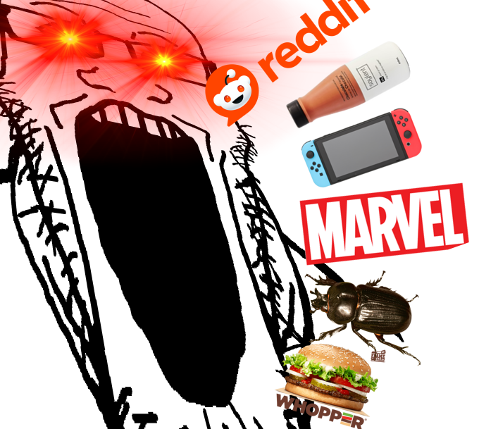 markiplier soyjak, animal, bug, bugs, burger king, distorted, drink, impossible whopper, insect, insects