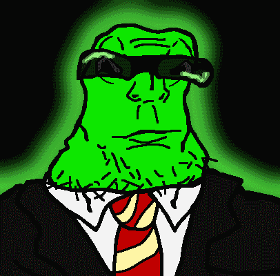 lactoriajak, glowie, animated, bald, black background, bowtie, closed mouth, clothes, glasses, glowie