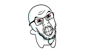 feraljak, 1soyjak, angry, animated, bald, black eyes, closed mouth, dance, full body, glasses