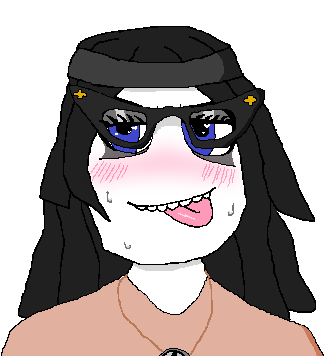 soytan, beanie, biting lip, black hair, blue eyes, blush, clothes, glasses, hair, half closed eyes